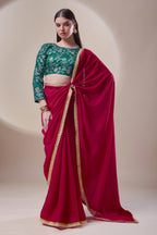 Red Kashmiri Silk Saree