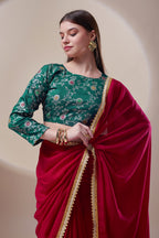 Red Kashmiri Silk Saree
