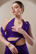 Purple Shimmer Chiffon Saree