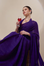 Purple Shimmer Chiffon Saree