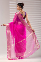 Pink Kanjivaram Organza Saree