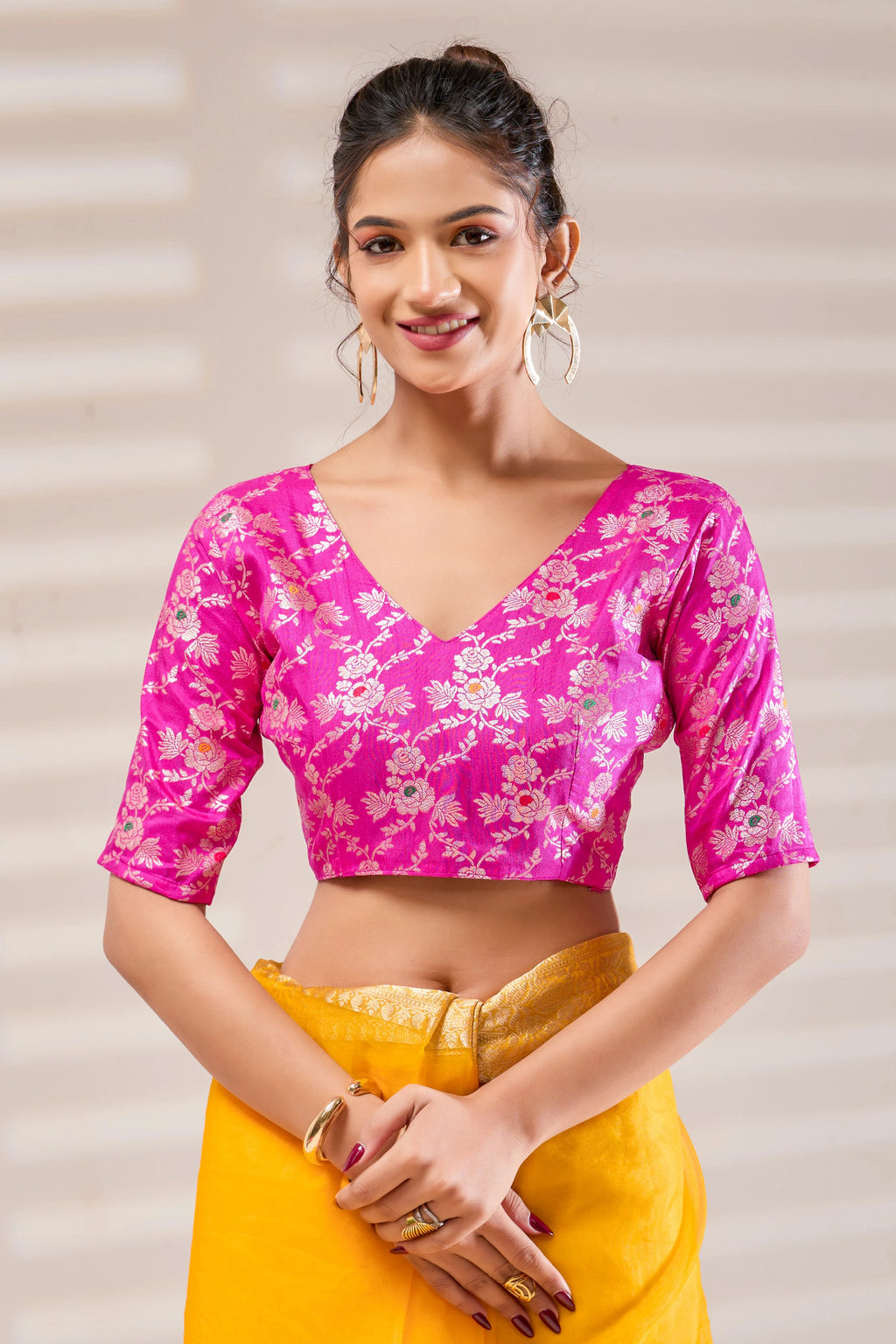 Yellow Kanjivaram Organza Saree