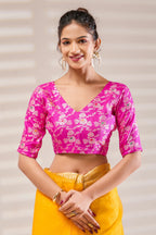 Yellow Kanjivaram Organza Saree