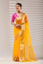 Yellow Kanjivaram Organza Saree