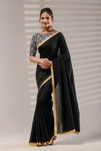 Black Kashmiri Silk Saree