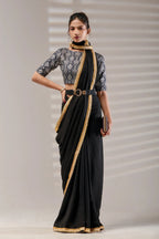 Black Kashmiri Silk Saree
