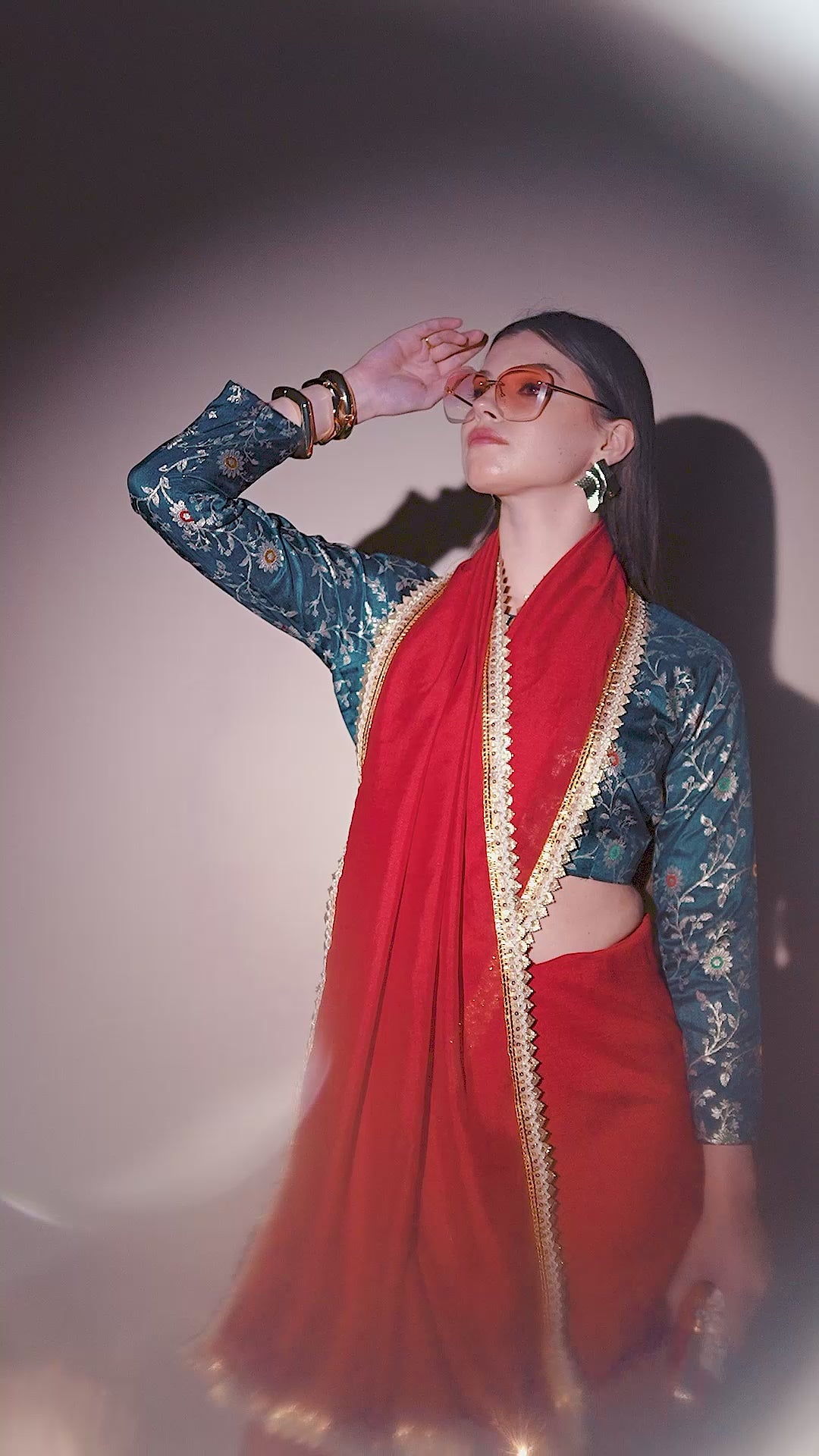 Red Kashmiri Silk Saree
